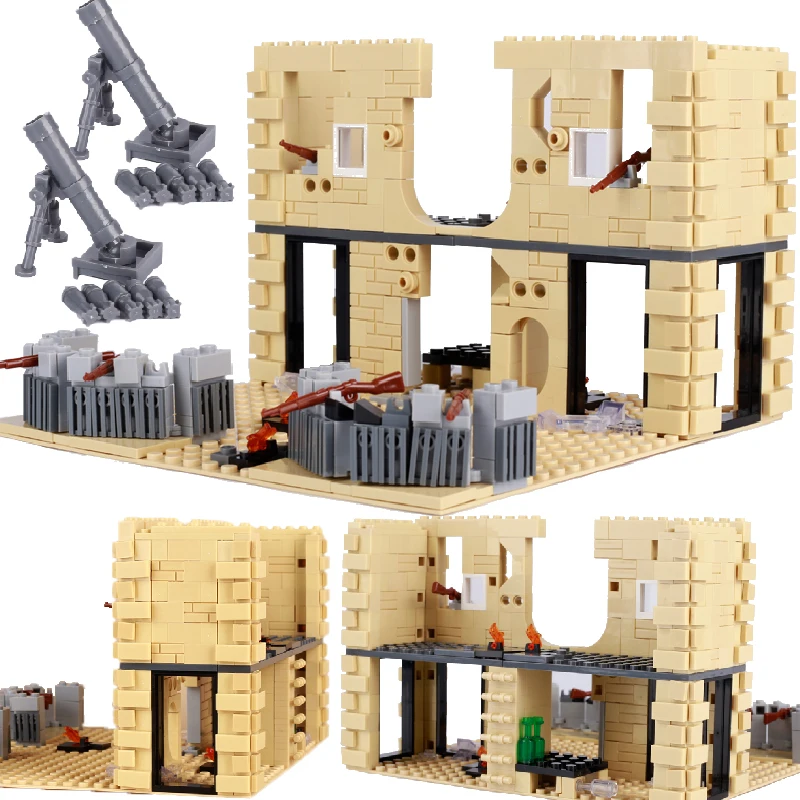 

Конструктор MOC WW2 военные руины, руины, оружие, пистолеты, блоки, тренчи, игрушки для сборки мальчиков, подарок