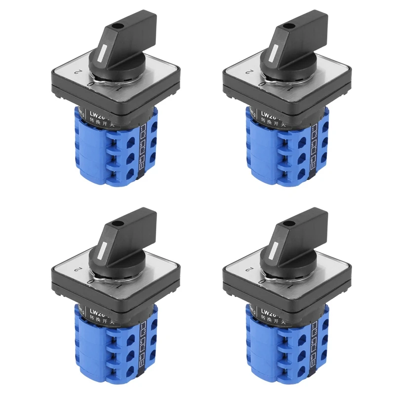 

Hot 4X 3 Positions On-Off-On Changeover Control Rotary Cam Switch 20A