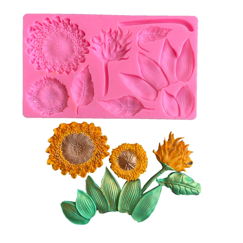 

1 шт., силиконовая форма в форме подсолнуха для украшения торта