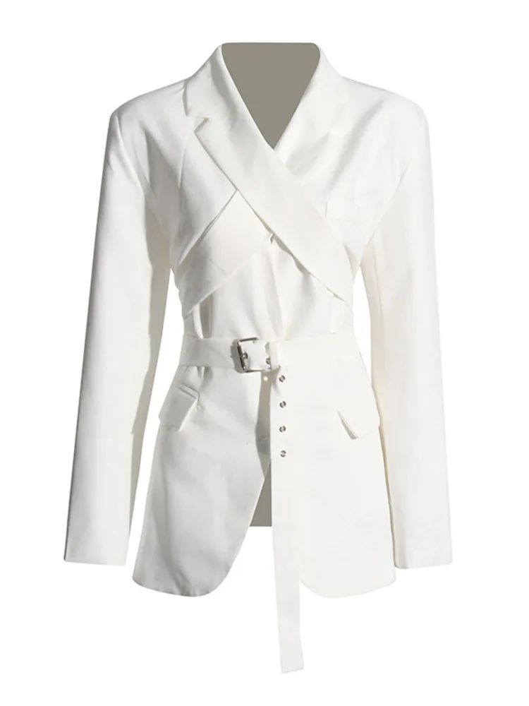 Женский однобортный Блейзер ZMEENNA модный дизайнерский однотонный блейзер с