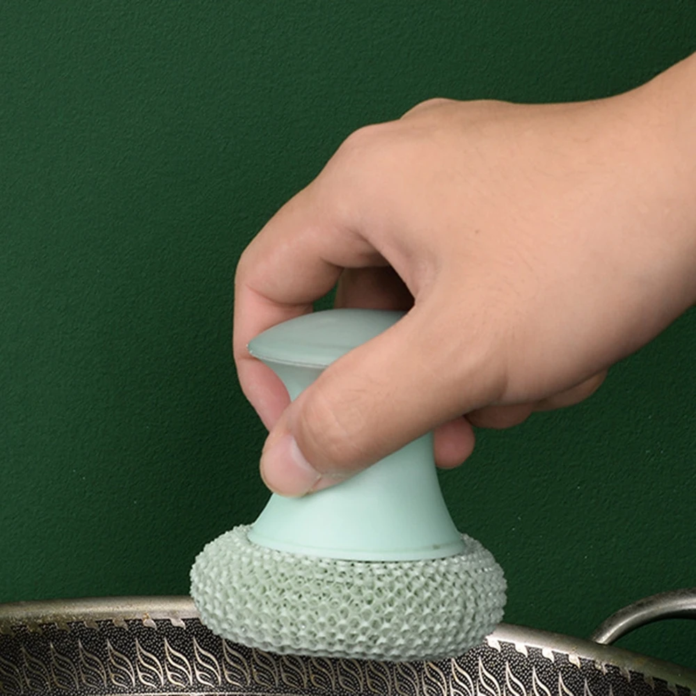 

Щетка для мытья посуды с короткой ручкой из нержавеющей стали