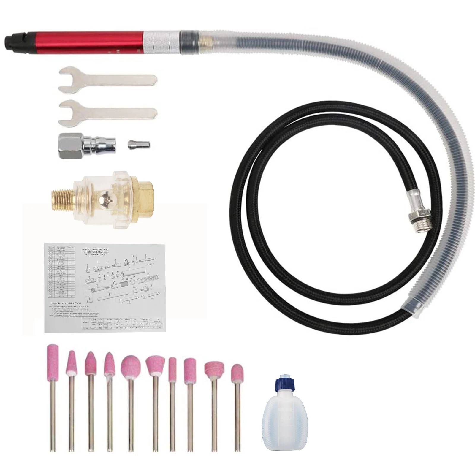 Пневматическая шлифовальная машина, 1/8 дюйма (3 мм), 58000 об/мин