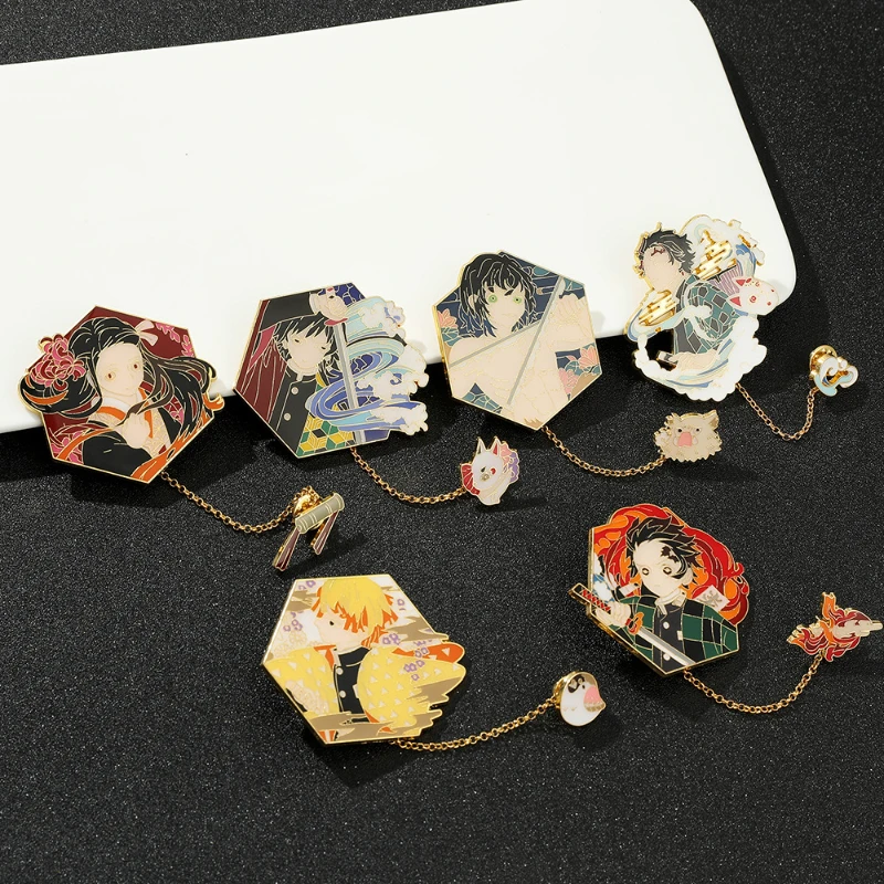 

Anime Lapel Pins Fashion Badges Demon Slayer Women's Brooch Enamel Pin Friends Christmas Gifts for Girls Jewelry Accessories