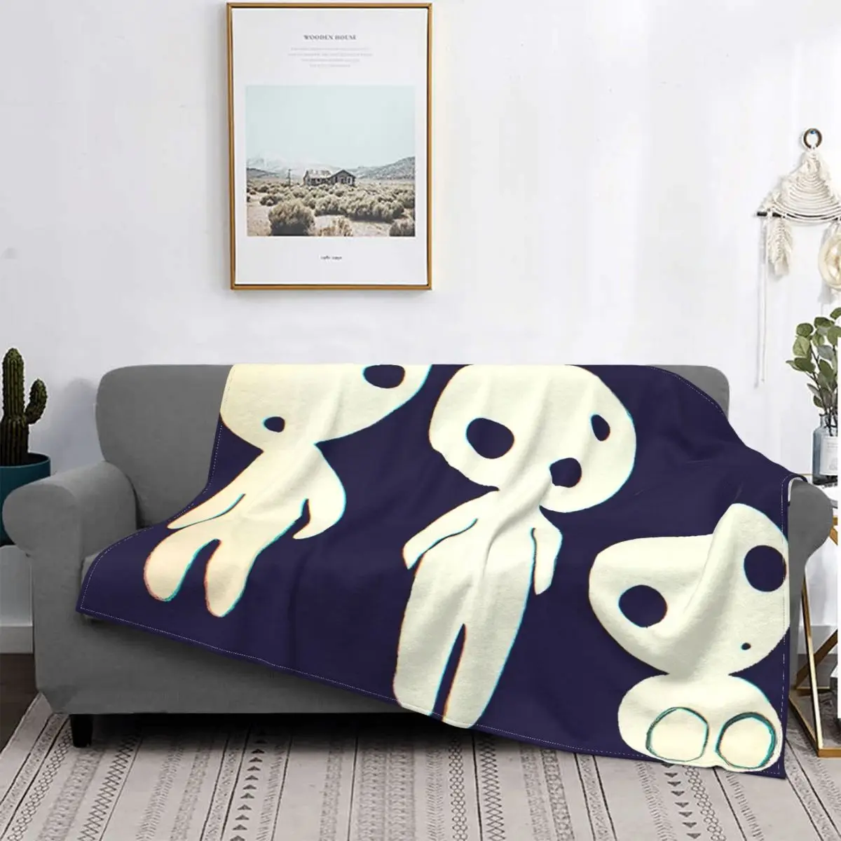 

Фланелевое Одеяло принцессы Мононоке с изображением леса и кодамы, многофункциональное теплое покрывало с изображением аниме для постельн...