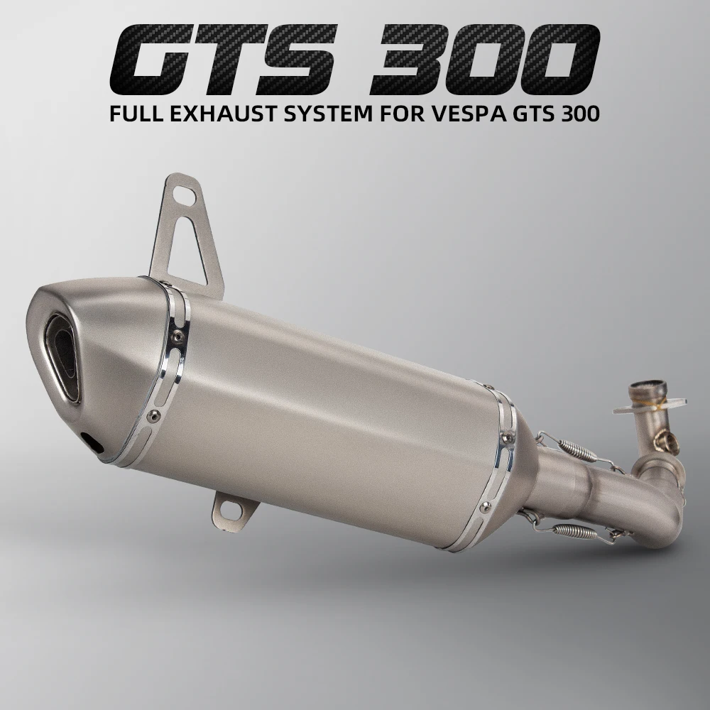 

Для vespa gts 250 gts 300 2007-2017 2018 2019 2020 мотоциклетные накладные полные системы глушитель выхлопной трубы средняя труба gts300