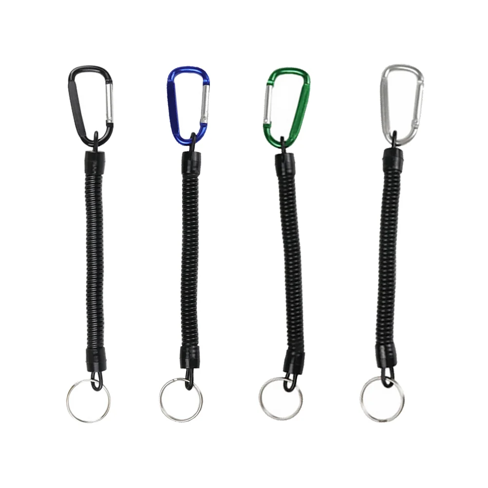 

Key Spring Retractable Coil Keychain Chain Lanyard Safety Ring Rope Cord Anti Lost Elastic Keycahin Keyring Stretchy Buckle