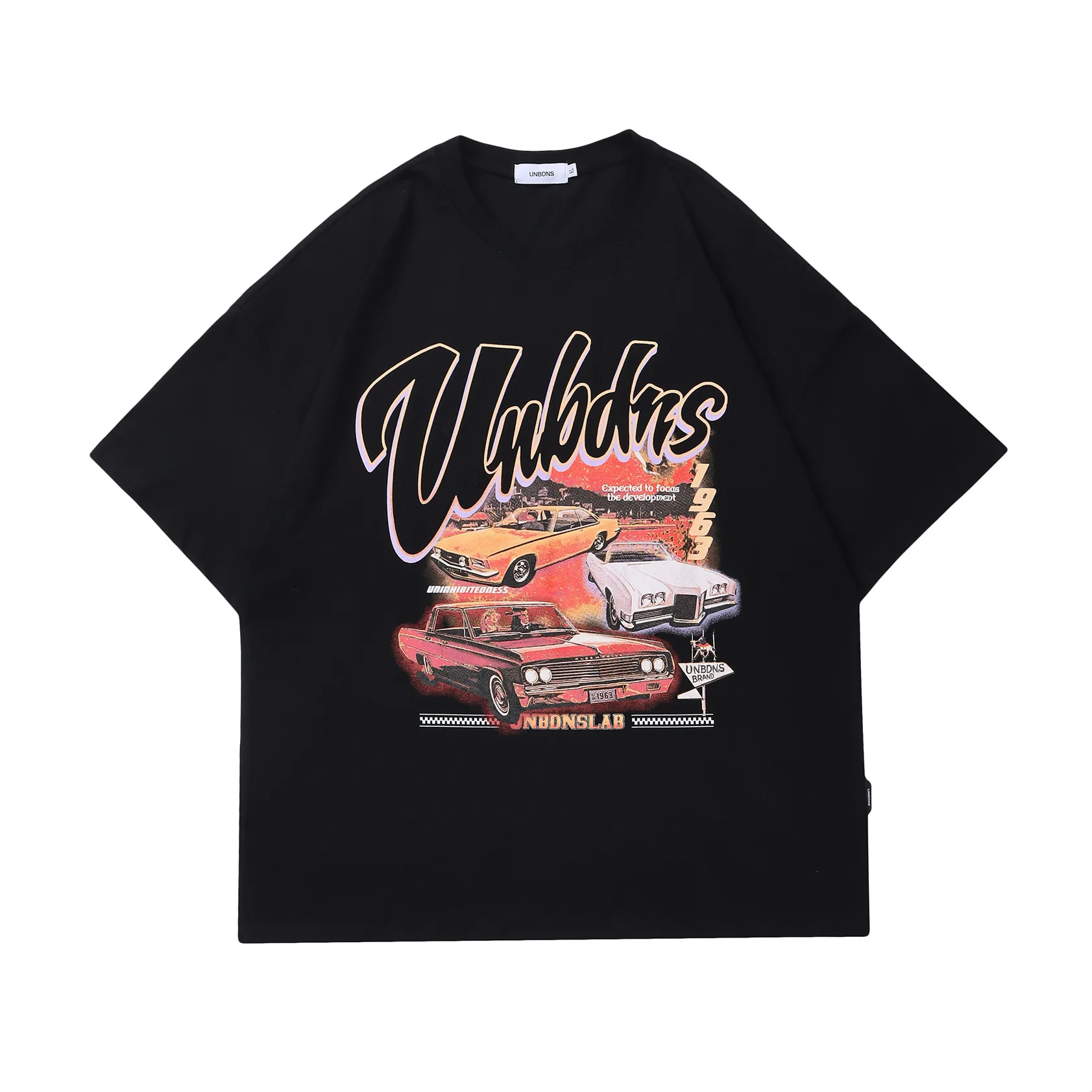 

2022 Summer Street Tide Brand Retro Car Oversize Short-Sleeved T-shirt Loose Large Size Men's and Women's Casual Clothing boxing