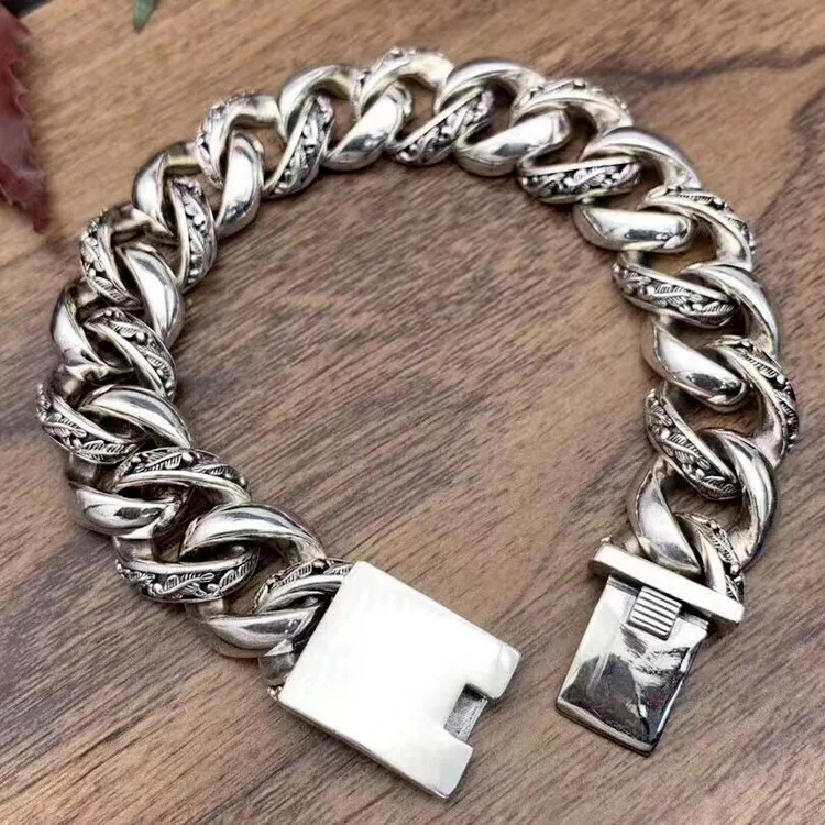 

S925 silver crow individuality tide male bracelet patterns designs woodwork restoring ancient domineering man bracelet