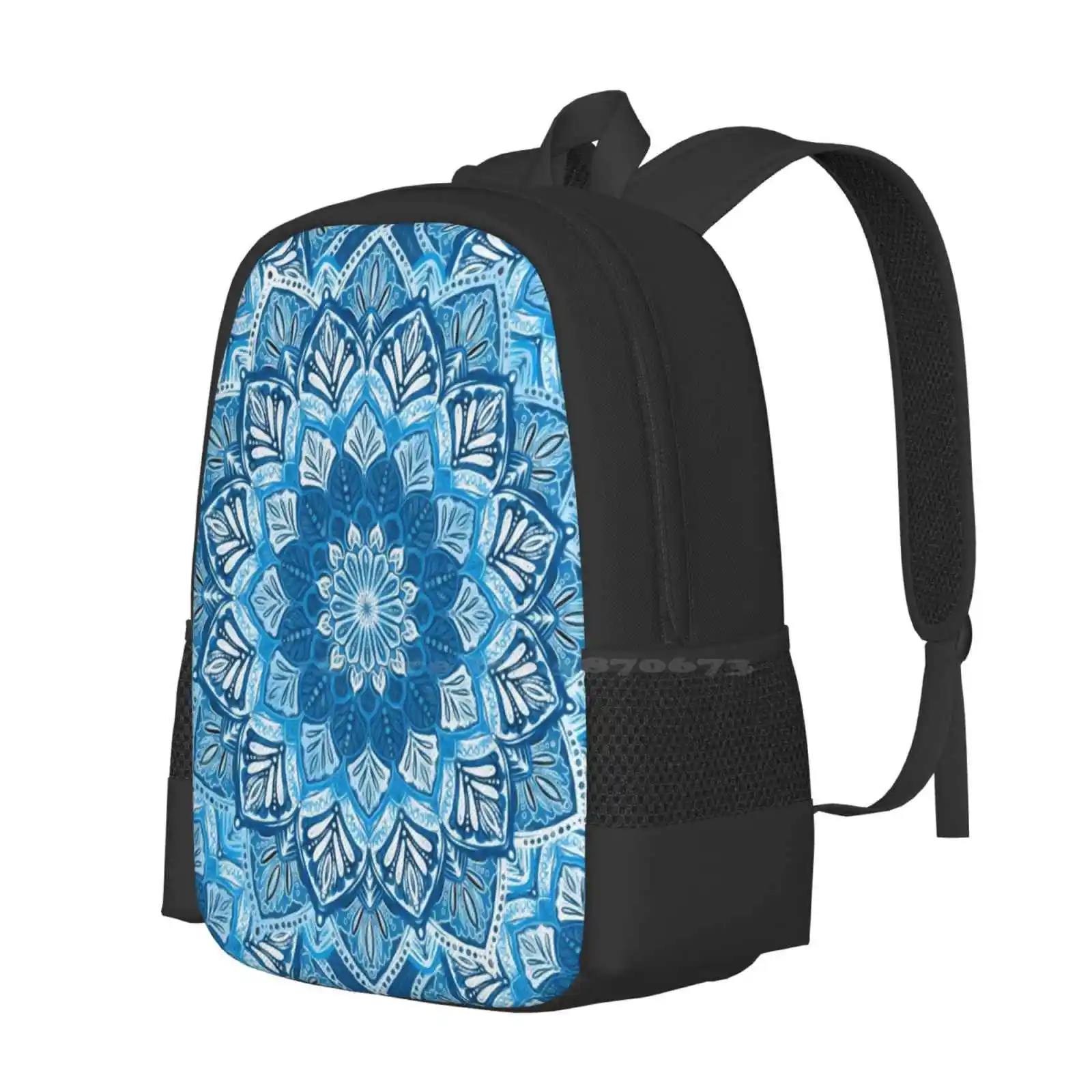Boho Mandala в монохромном сине-белом цвете лидер продаж школьный рюкзак модные сумки