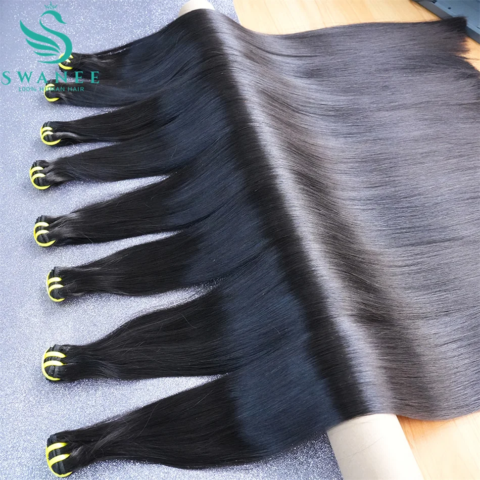 Фото Натуральные волосы Double Drawn Bone Straight, 100% человеческие, необработанные, с полной толщиной кончиков, натуральные, неокрашенные, премиум-класса, для наращивания. №2