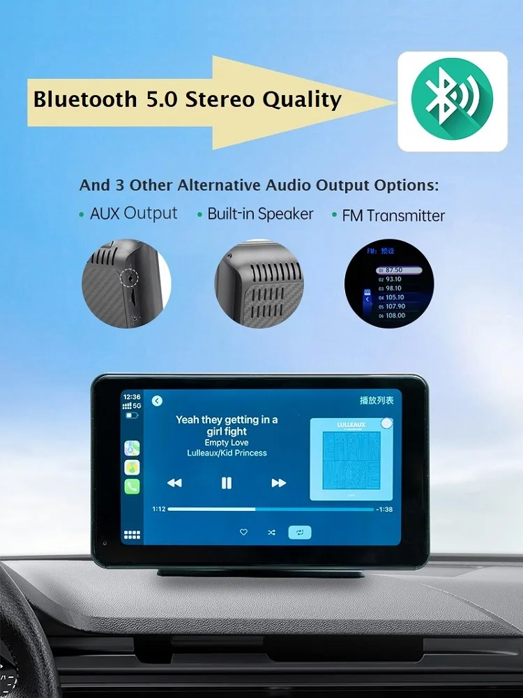 7-дюймовый автомобильный экран стерео Carplay Android Auto беспроводная автомобильная