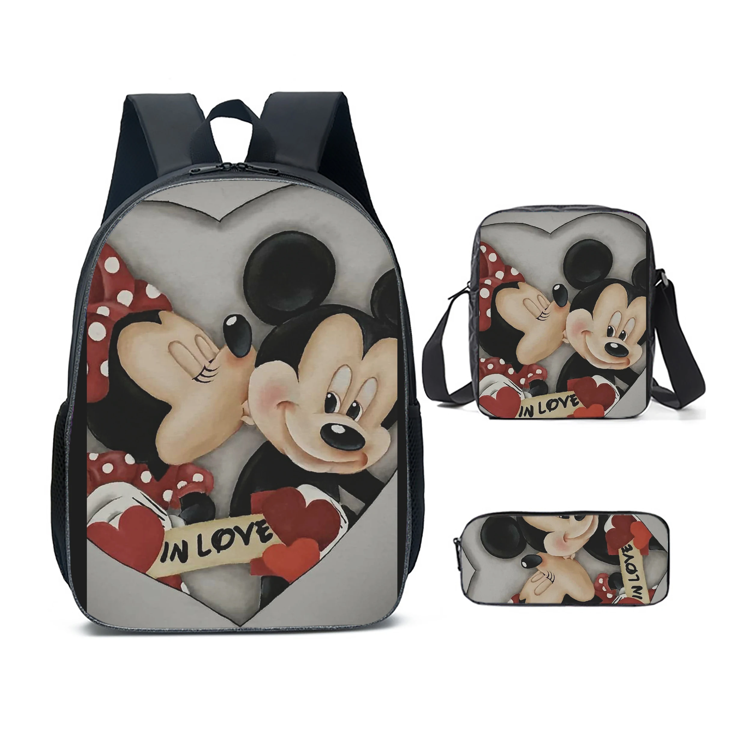 

Disney Mickey Boys Girls School Bag Backpack 3D Printed Unisex Women Men Cosply Travel Laptop Waterproof Backpacks Sets 3 PCS