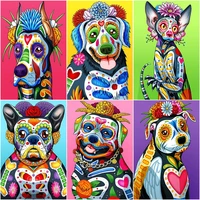 diy diamond painting color dog full round 5d diamond embroidery pet picture mosaic rhinestone handmade home decor crafts gift