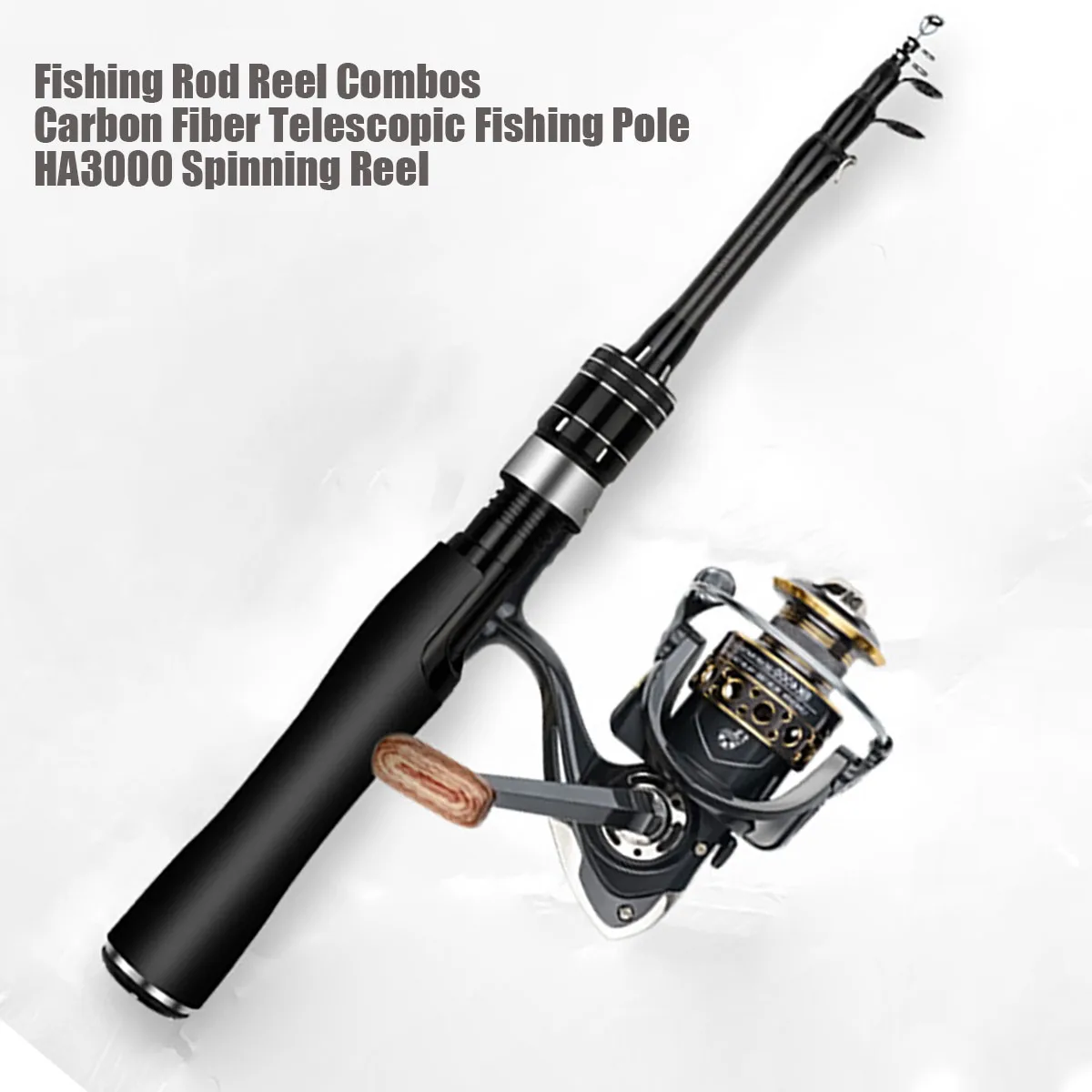 Fishing Rod Reel Combos Carbon Fiber Telescopic Fishing Pole with Spinning Reel for Travel Saltwater Freshwater Fishing