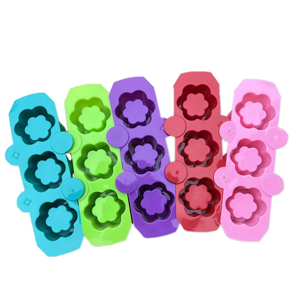 

3 Holes Plum Flower Silicone Mold Ice Cup Ice Making Mold Tray Small Container Succulent Flowerpot Concrete Clay Plaster Mould