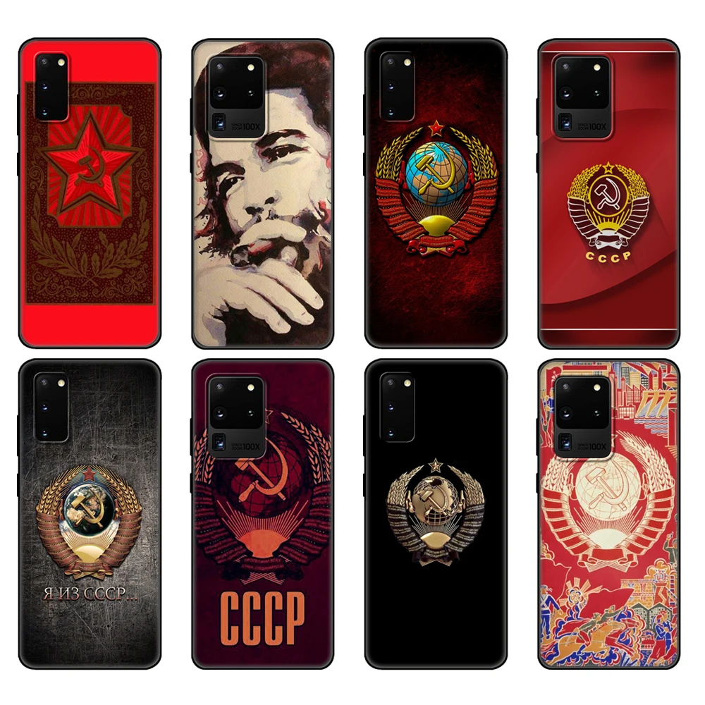 

Черный чехол из ТПУ для Samsung galaxy S20 /S20 PLUS/S20 ultra/S20 + /S20FE, задняя крышка Советского Союза, гранж-флаг СССР
