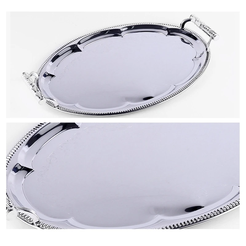 

Поддон из нержавеющей стали с цветочным рисунком для гостиниц, фруктов, планшетов для ресторанов, десертная тарелка поднос для закусок B03D