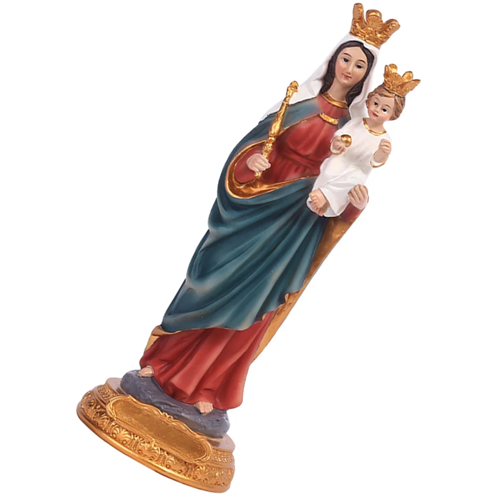 

Statue Ornament Mary Desktop Resin Virgin Figurine Maria Jesus Madonna Church Decoration Baby Model Decorativeism De Angels