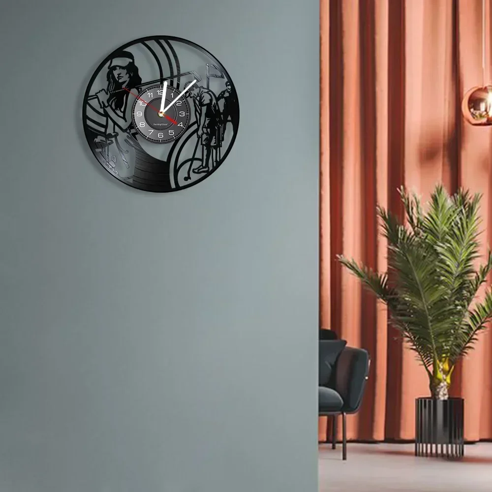 Эксклюзивные настенные часы с виниловой пластиной для гольфа спортивного клуба