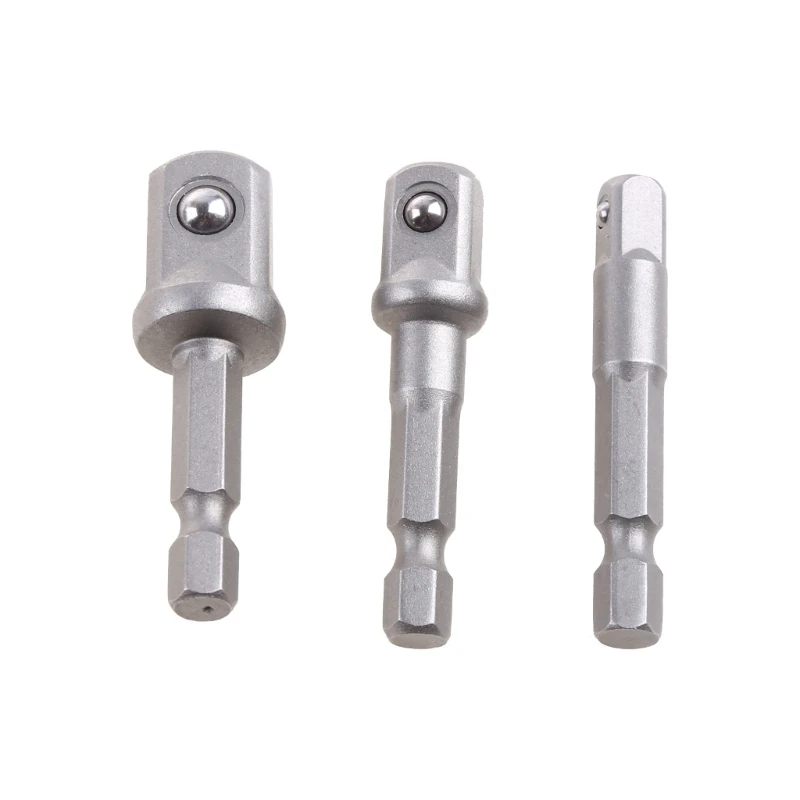 

Easy Use 1/4" 3/8" 1/2" Steel Drill Bit Bar Hex Socket Driver Shank Adapter Set