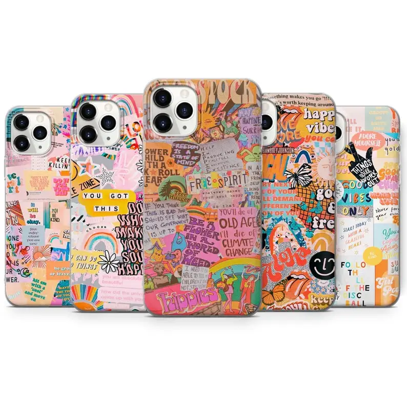 

Aesthetic Collage Phone Case Abstract Art Cover fit for iPhone 13, 12, 11 Pro 7+, X, XR,Samsung S10+, S20, S21, A51, A12 Huawei