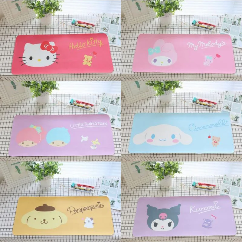 

Kawaii Sanrio Hello Kitty Kuromi My Melody Cinnamoroll Cartoon Heat Insulation Large Dining Table Mat Photoshoot Background Pad