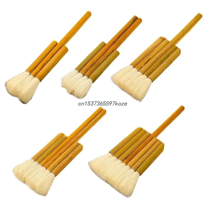 

P82A Hake Art Paintbrushes Hake Blender Paint Brush Applicator Goat Hair Drawing Brush 3/4/5/6/7 Tubes for Ceramic Watercolor