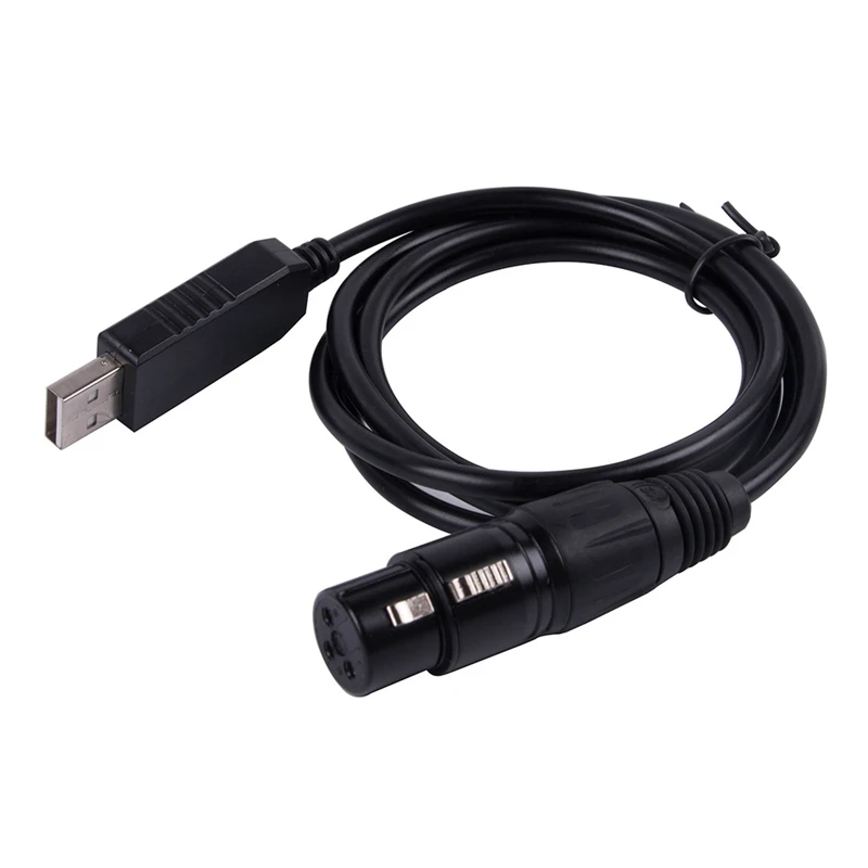 

USB RS485 DMX Control DMX512 DMX400 DIY Serial Converter Stage Light Controller Equipment Cable, 1.8M