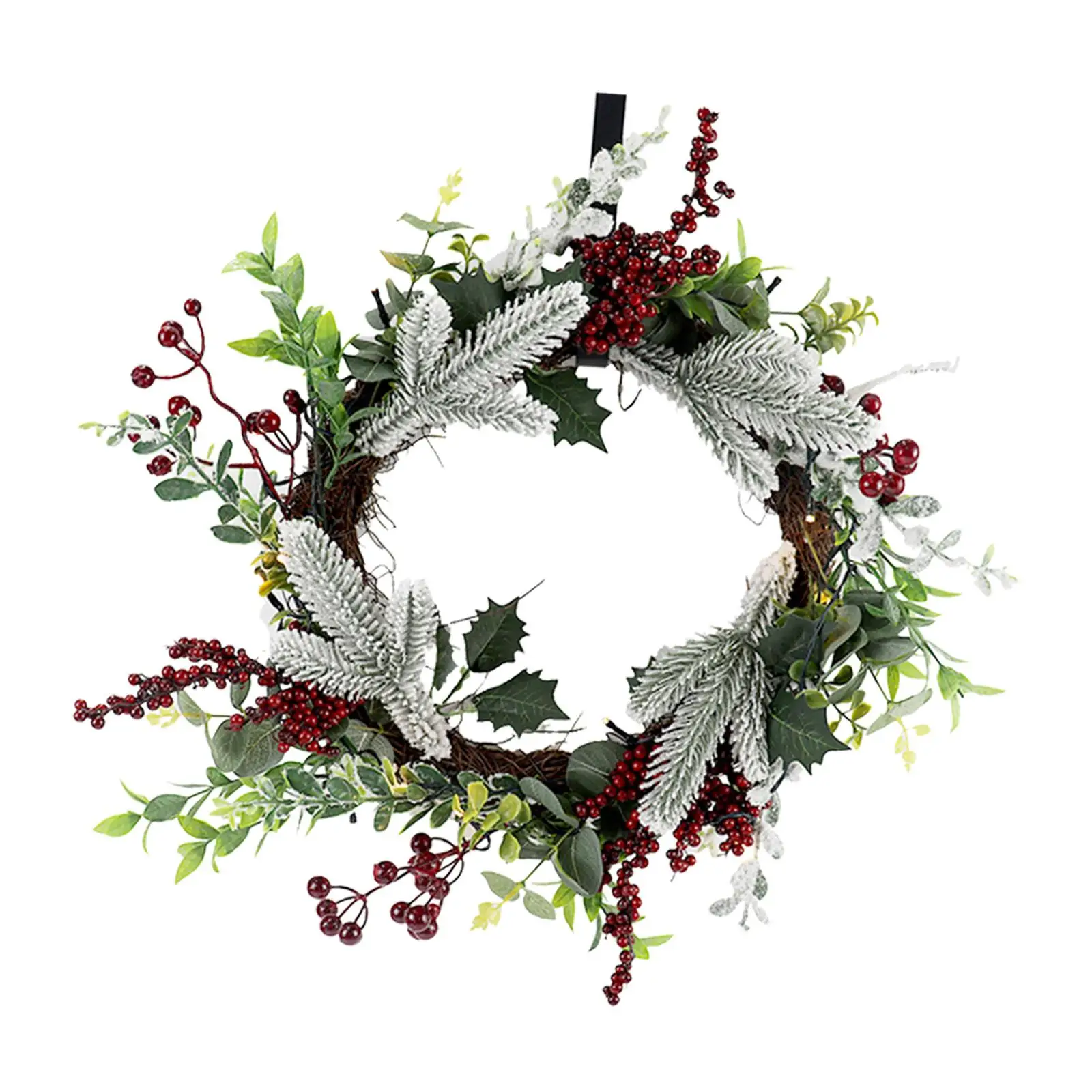 

Christmas Wreath 17.72inch Hanging Decoration Red Berries Wreath for Outdoor Indoor Festival Farmhouse Table Centerpiece Wedding