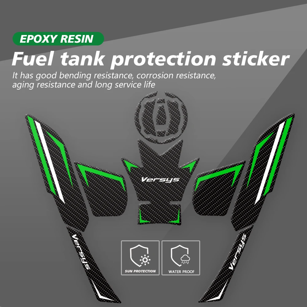 Купи Motorcycle 3D Transparent Tank pad carbon fiber texture Sticker Decals Fit For KAWASAKI VERSYS 650 VERSYS650 2022 2023 за 2,078 рублей в магазине AliExpress