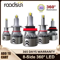 8 sides 360 led headlight bulbs h7 h11 h9 h8 h1 hb3 hb4 9005 9006 car turbo headlamp auto fog lights 9600lm csp 6000k auto 12v