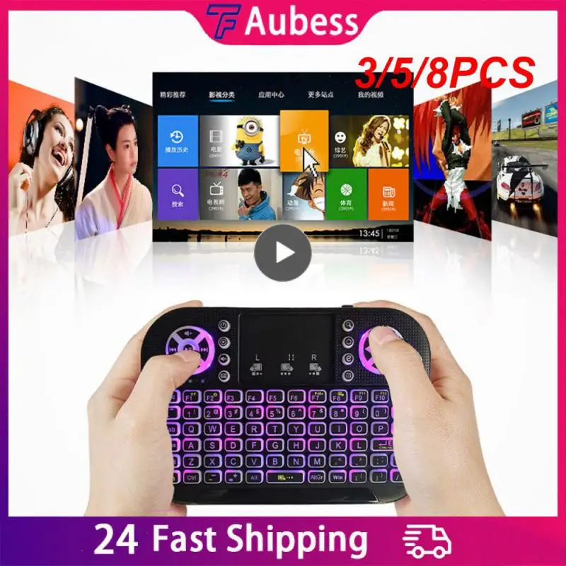 

3/5/8PCS Keyboard Intelligent Power Saving Technology 7 Colors Backlight Handheld Fingerboard 4g Dual Mode