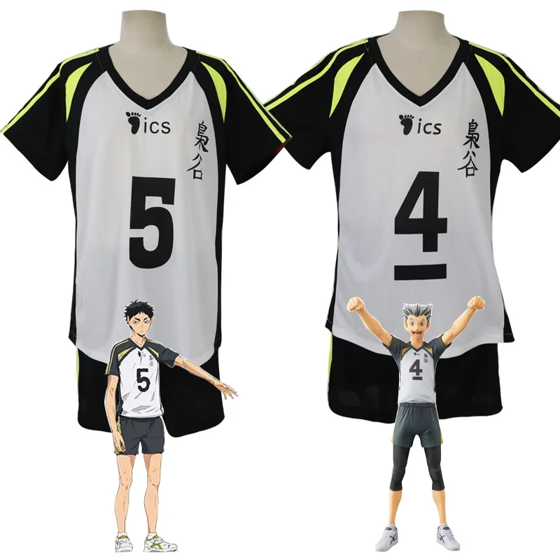 Фото Аниме Haikyuu Косплей No 5 Akaashi Keiji No.4 Bokuto Koutarou Волейбольная форма Fukurodani Academie Волейбольная команда Спортивная одежда №4