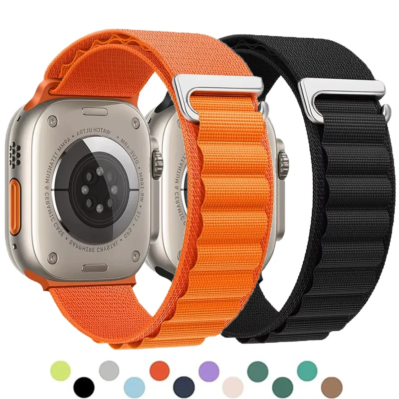 Ремешок Alpine для Apple watch Ultra Band 49 мм 44 45 40 41 42 38 нейлоновый браслет correa iwatch 9 8 7 SE 6 5 4 3