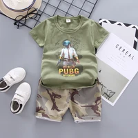 wilderness survival series summer childrens clothing baby cotton t shirt with childrens camouflage shorts 2 piece set