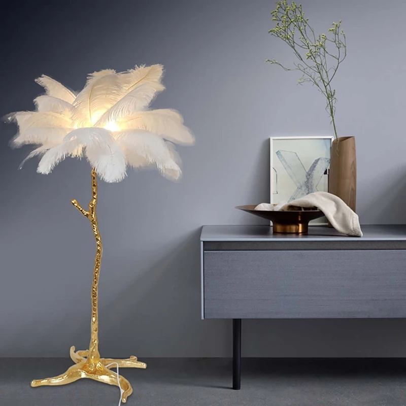 

1.2m Feather Floor Lamp Modern Interior Lighting Decor Suitable for Home Living Room Bedroom Night Lighting