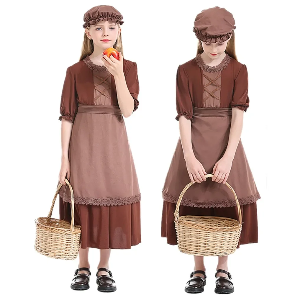 Детское платье горничной сказочная тема Хэллоуин косплей волк бабушка костюм