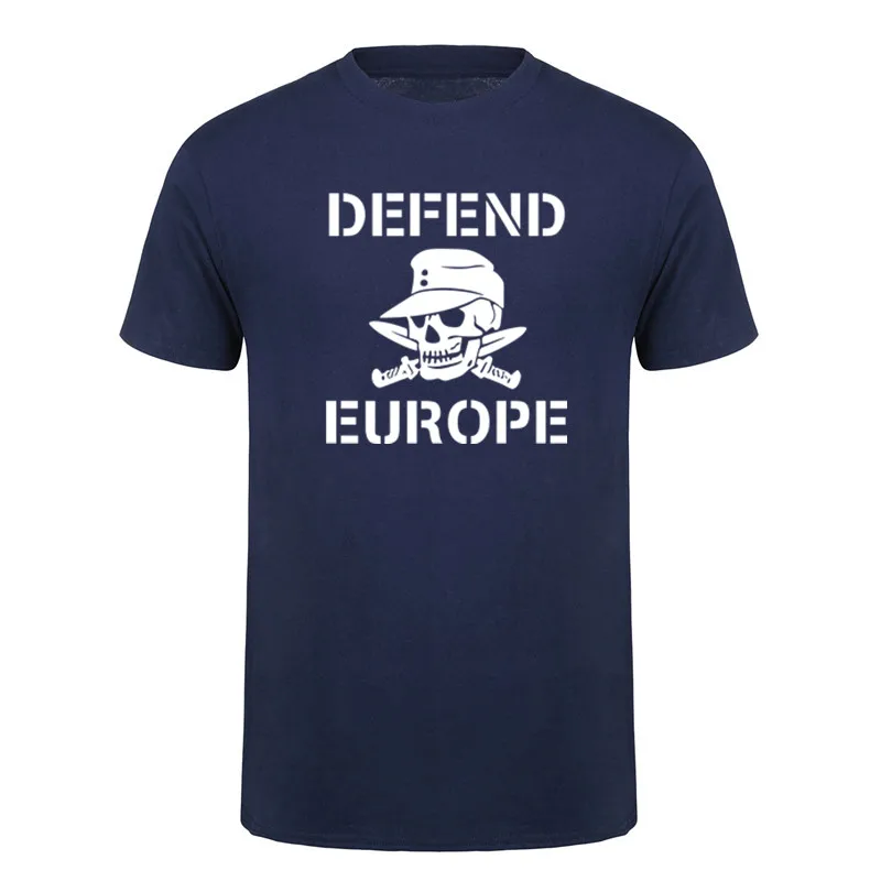 Фото Футболки Defend Europe с крутым дизайном, унисекс, хлопковые, с короткими рукавами, уличная одежда, топы, футболка HJ-091 №2