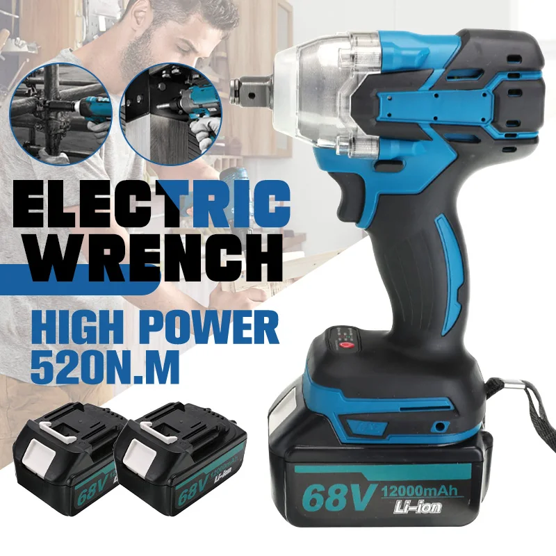 

450N.m 4000rpm Single-Use Electric Impact Wrench 1/2 inch Rechargeable For Makita 18v Battery Cordless Battery Wrench