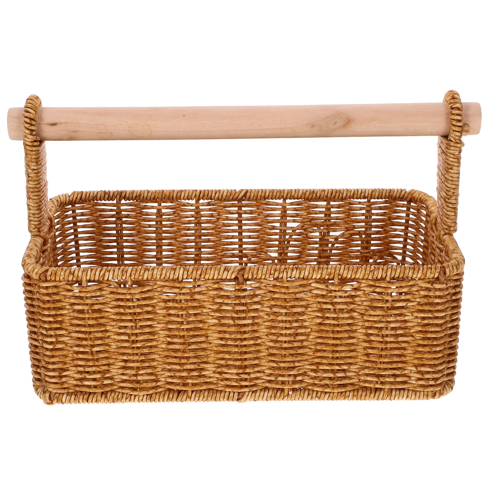 

Rattan Shopping Basket Storage Crates Sundries Holder Fruit Bins Wood Woven Baskets for Japanese Style