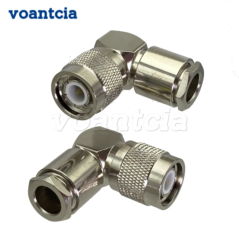 

10pcs TNC Male Plug Connector Clamp RG5 RG6 LMR300 RG304 5D-FB Cable RF Coaxial Brass 50ohm Right Angle New