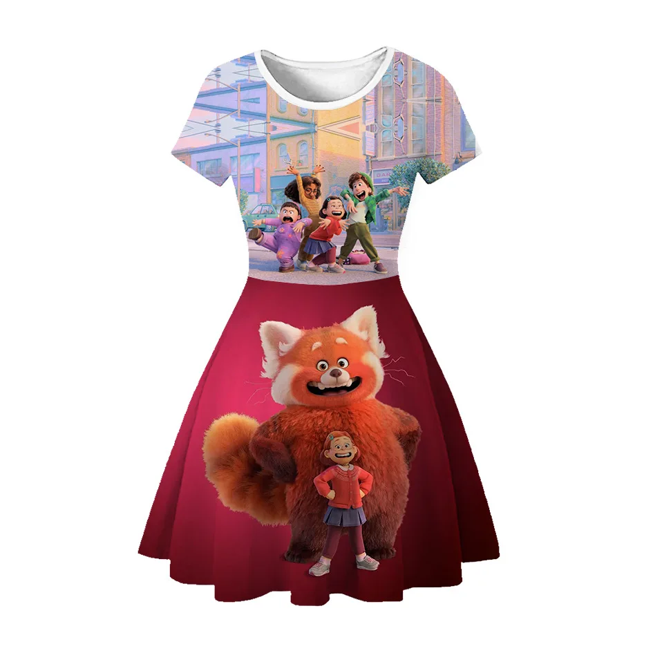 

Платье с рисунком из мультфильма «Поворот красный» Disney, костюм Meilin для ролевых игр, платье принцессы для девочек, повседневная юбка, подарок...