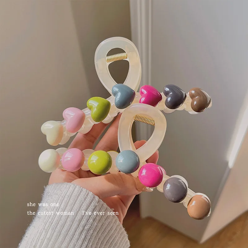

Women Candy Colors Large Hair Clip Hair Crab Fashion Ponytail Shark Hair Claw Clip Girls Trendy Summer Hair Accessories