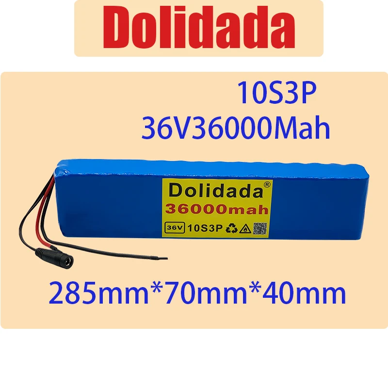 

new 10s3p 36V 36000mAh battery eBike battery pack 18650 lithium ion battery 500W high power large capacity motorcycle scooter