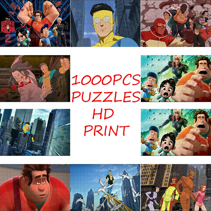 

Disney Wreck-It Ralph Cartoon Film Stills 1000PCS Puzzles Paper Jigsaw Puzzle Game Picture For Kids Friend Gift Relaxing Brain
