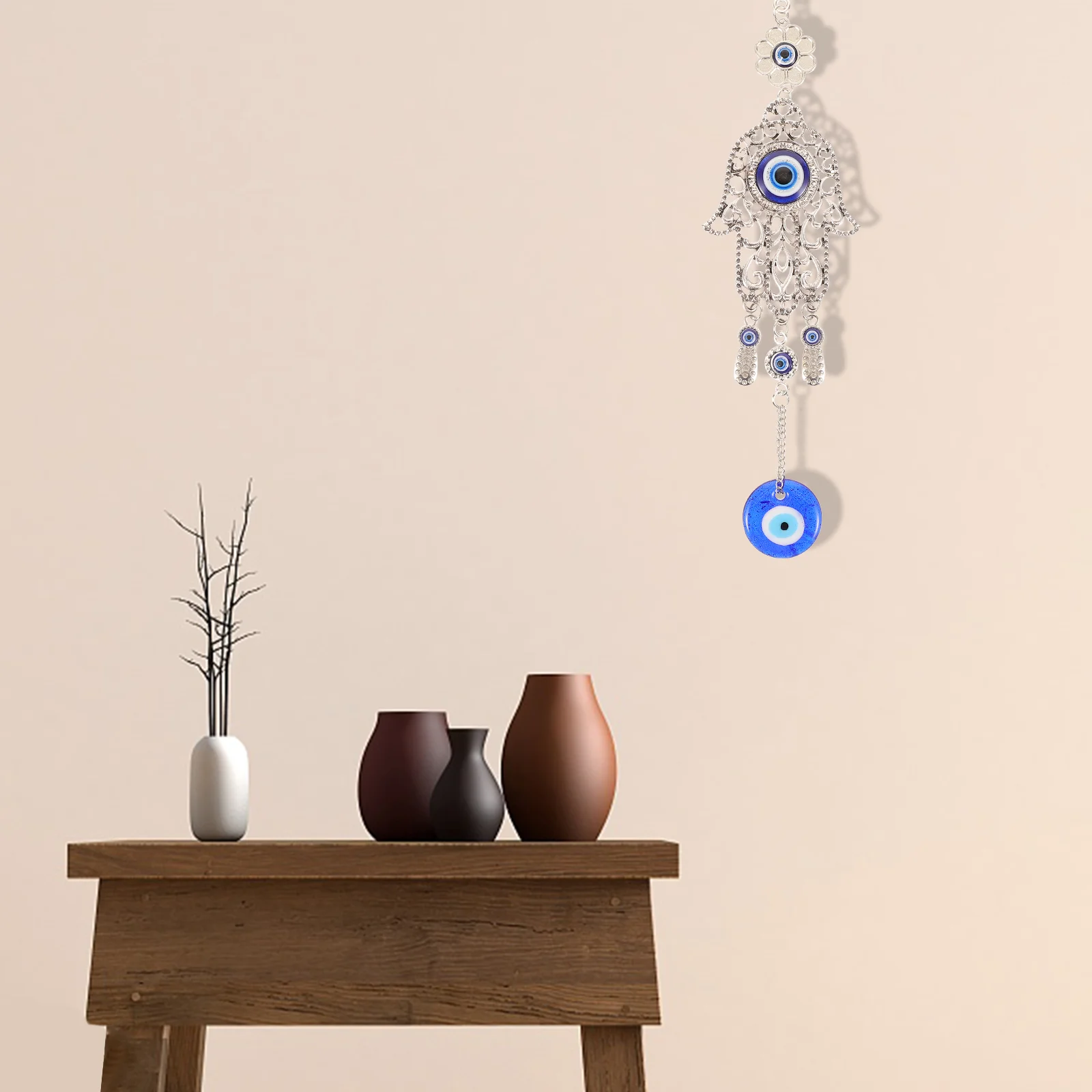 

Lucky Amulet For Car Vehicle Pendant Evil Eye Wall Decor Door Mirror Hamsa Hanging Home Turkish Ornament