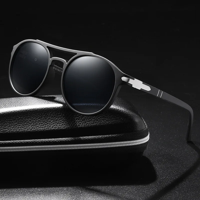 

Новинка 2022, круглые поляризационные солнцезащитные очки, модные мужские трендовые солнцезащитные очки из поликарбоната для вождения и рыб...