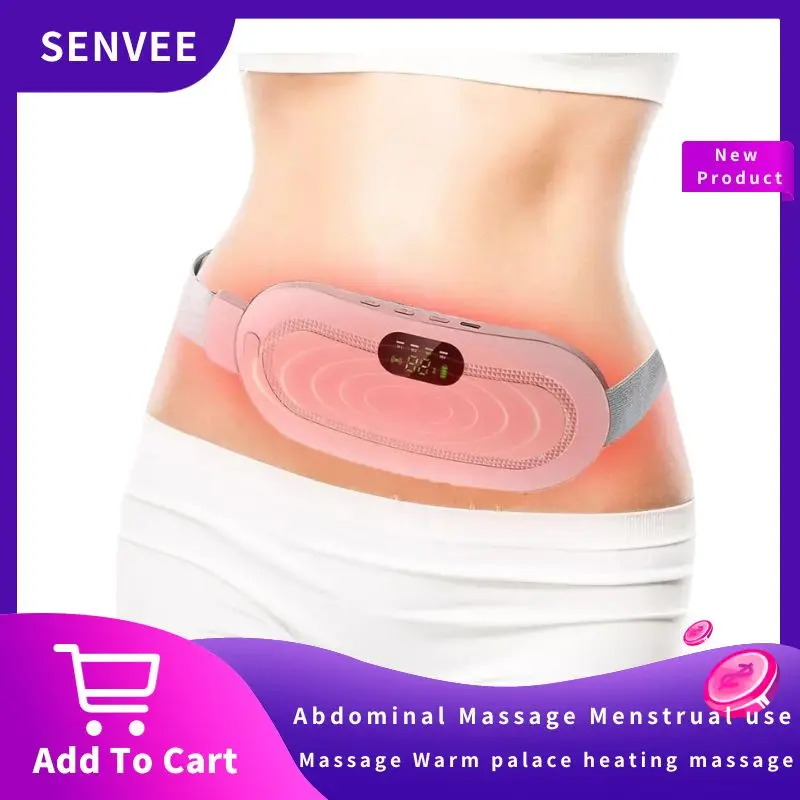 

SENVEE Electric Abdomen Waist Massage Heating Warm Palace Heated Belt Period Pain Relief Menstrual Cramps Portable Heating Pad