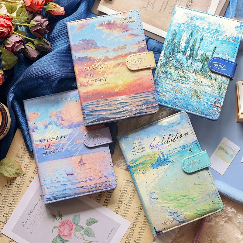 

2023 Undated DIY Planner Gentle Sunset Romantic Colors Notebook Soft PU Leather Cover Agenda Journal Gift 196P