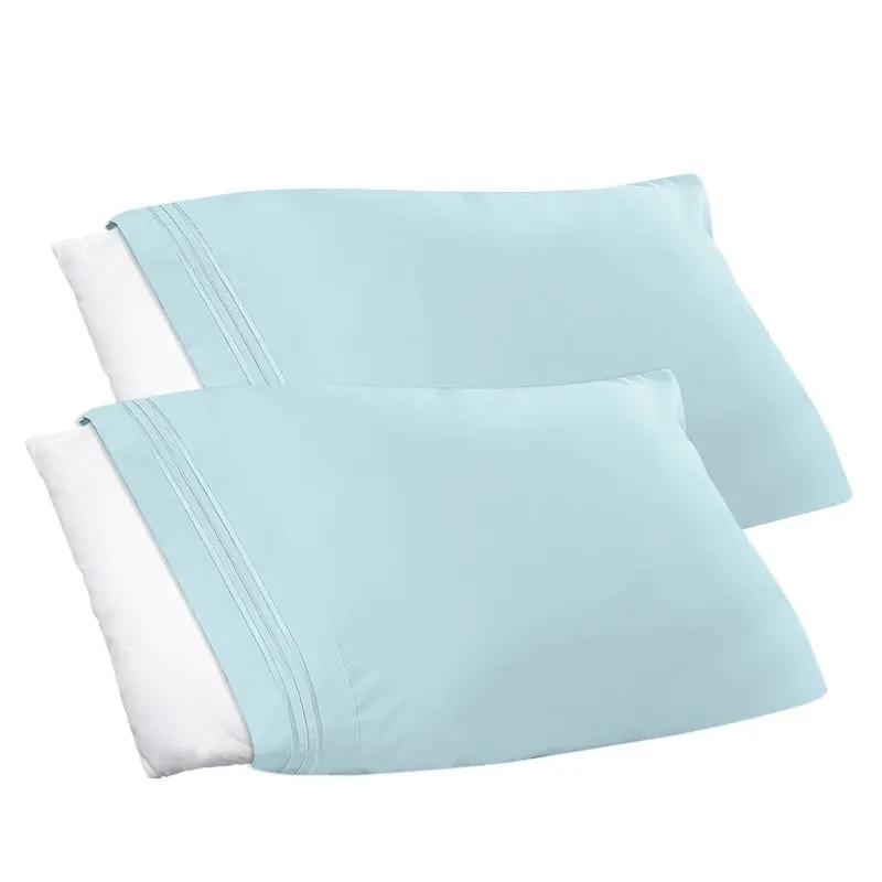 Case Set, Standard Size, Light  Aqua Cat Pillow Cover Body P